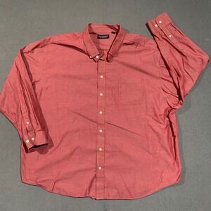Roundtree & Yorke Mens 4XB Big Classic Fit LS Button‎ Down Shirt Red Cotton